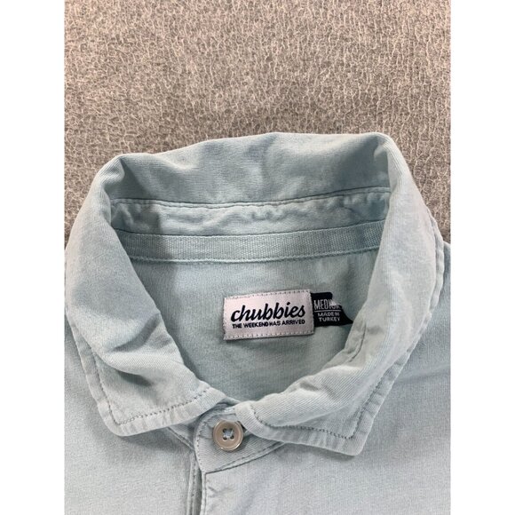 Chubbies Classic Solid Short Sleeve Polo Shirt (Men's Medium) Light Blue - Picture 3 of 9
